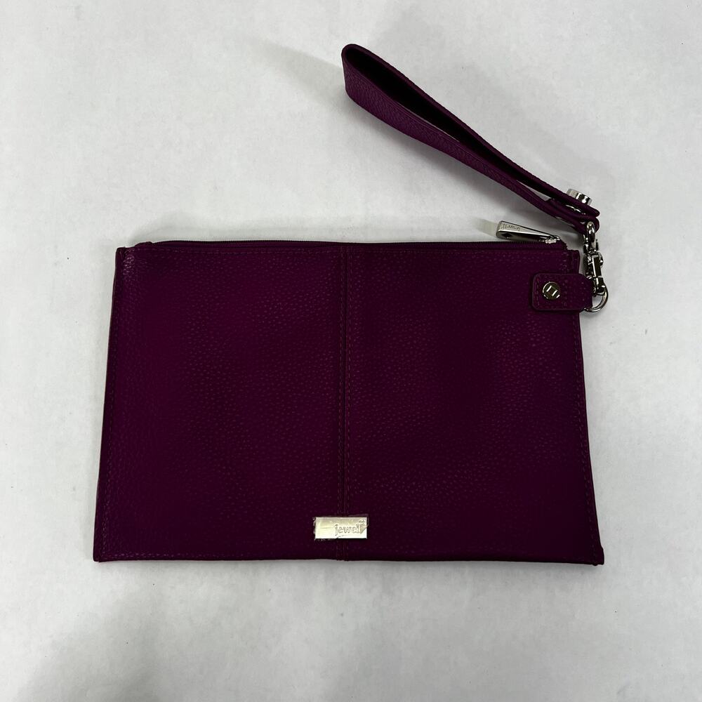 Jewell Fuschia Leather Clutch Wristlet New